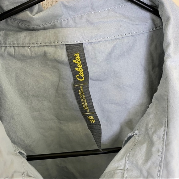 Cabela's Blue and Quilted Brown Button Down Blouse - Picture 2 of 8